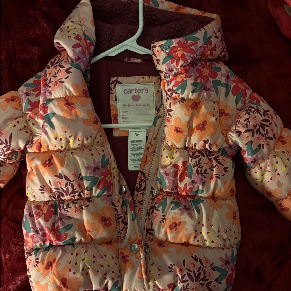 Carter's Pink and Orange Puffer Jacket for Cozy Winters
